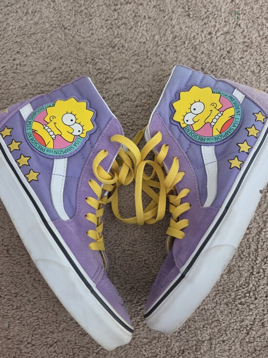 Vans Shoes - Vans X Lisa Simpson Purple High-Top Sneakers with Yellow Laces